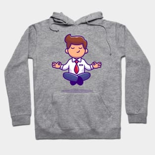 Employee Doing Yoga Meditation Cartoon Hoodie